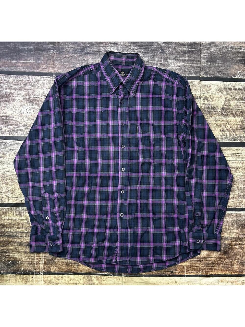 90s Pierre Balmain Shirt Mens Medium Check Plaid Cotton